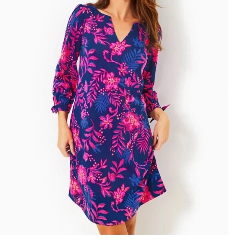 Lilly Pulitzer Women's Cath Dress Floral Blue and Pink Dress